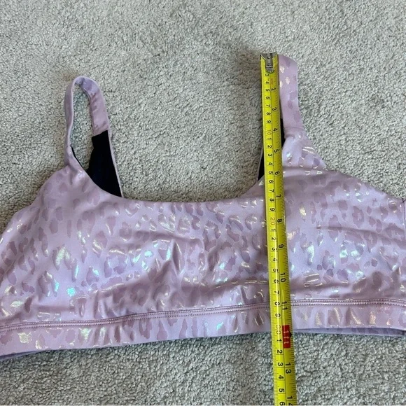 MPG Intuition mauve shadow pearl leopard cheetah sports bra Sz L NWT - Picture 6 of 8